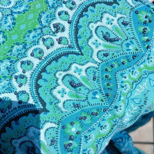 Bershka Y2K empire boho top, turquoise and blue