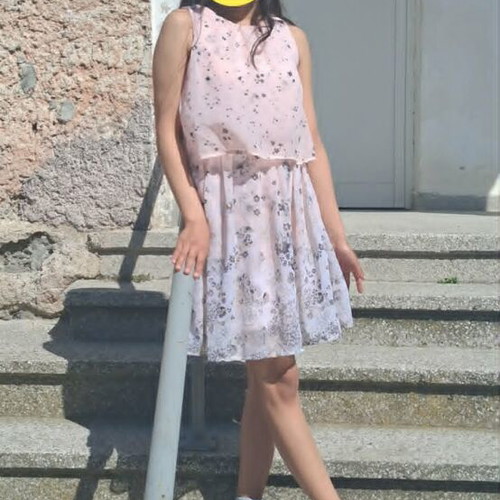 Chiffon floral dress two-in-one effect like new, size S