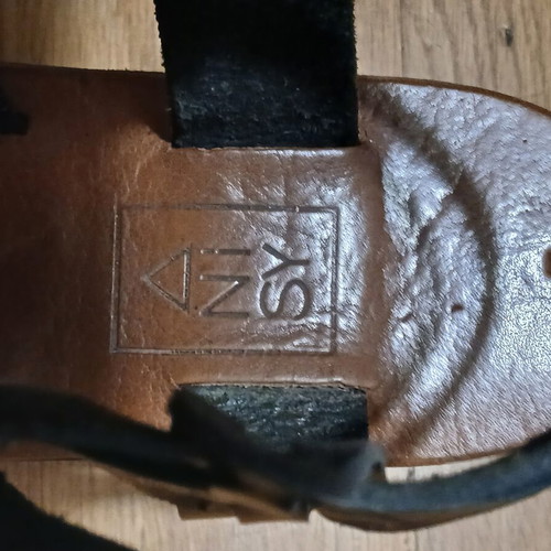 NISY Black Leather Gladiator Sandals Size 37 Used