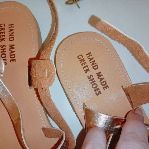 Greek Sandals flat handmade, like new, size 40, gold