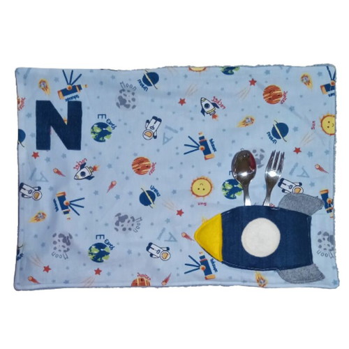 Children's placemat handmade made to order with space theme 40x30 cm