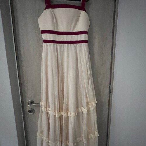 Attrattivo formal dress size large, like new, beige with burgundy details