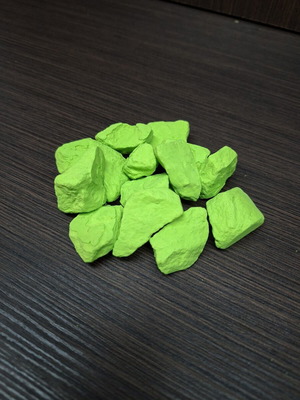 Decorative stones in light green color, new
