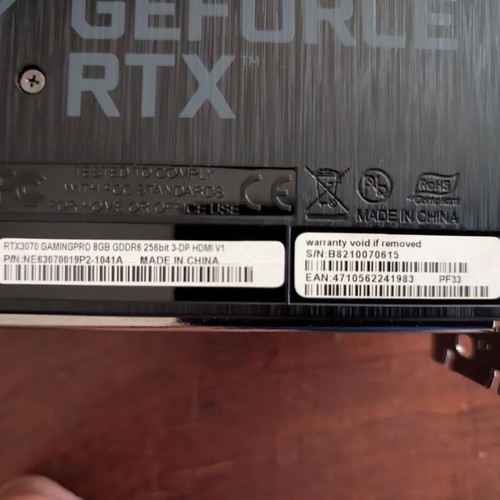 Palit GeForce RTX 3070 GamingPro 8GB LHR graphics card with RGB