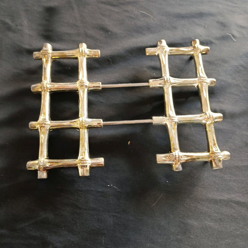 Vintage trivets with bamboo design for hot cookware, like new, set of 2