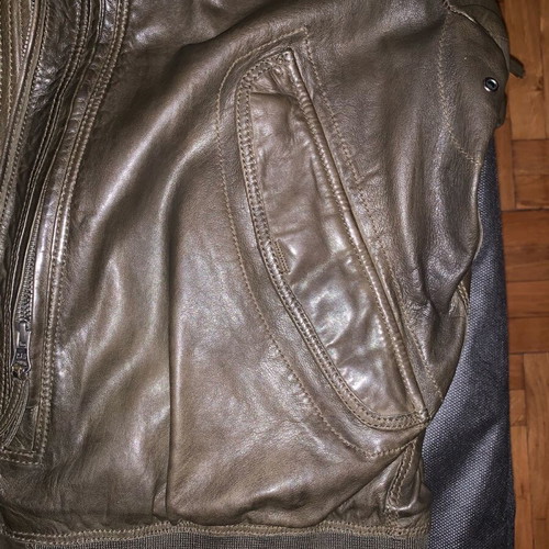 Parajumpers Brigadier leather aviator jacket like new, size XL dark green