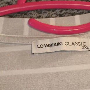 Women’s Classic T-shirt striped white-gray XXL like new
