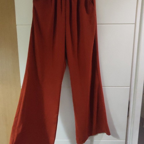 Set top and wide-leg pants like new, one size, brick color