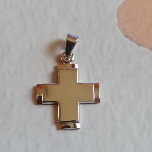 Silver 925 double cross rhodium plated new