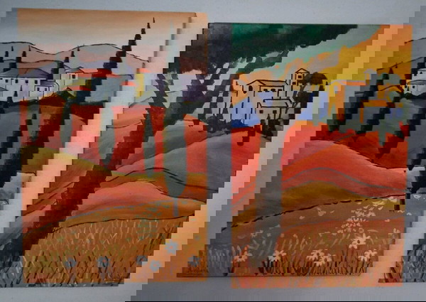 Σετ χειροποίητων πινάκων διαστάσεων 60x40cm.