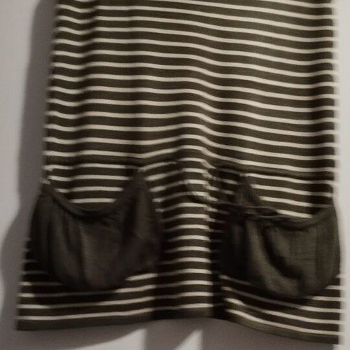 Women's blouse like new, cotton and viscose, modern olive and white