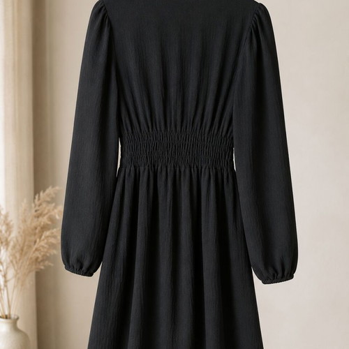 Black short dress XL like new with elastic waist and cool fabric