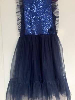 Marasil girls' dress dark blue with tulle like new, size 152 cm