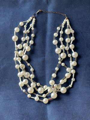Vintage multi-strand faux pearl necklace 4 strands 80s-90s
