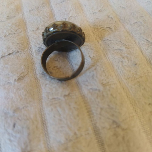 Metal adjustable ring bronze with palm leaf design new