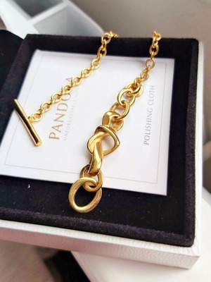 Βραχιόλι Pandora ασημένιο με επιχρύσωση 585, μεταχειρισμένο