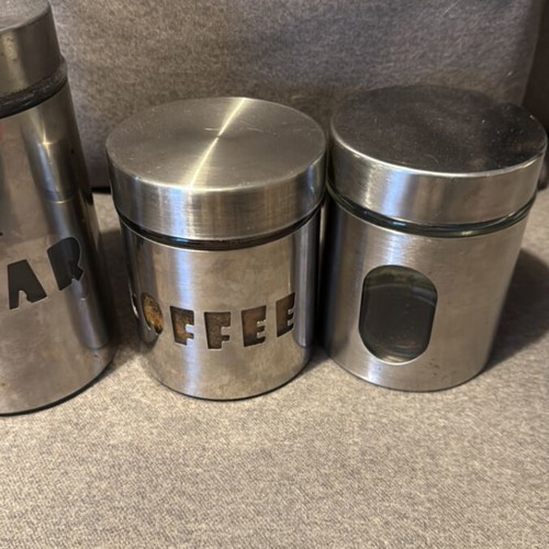 Jars like new, set of 3 for sugar and coffee