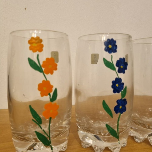 Vintage Italian water glasses used, set of 6