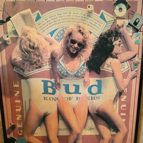 Budweiser 1988 poster used, vintage for bars and cafes
