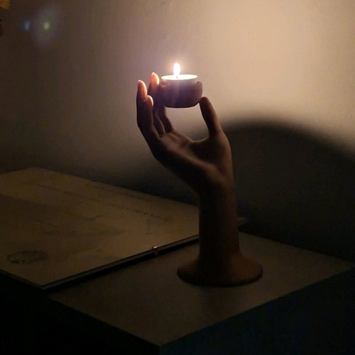 Hand-shaped 3D printed candle holder handmade, new, eco friendly