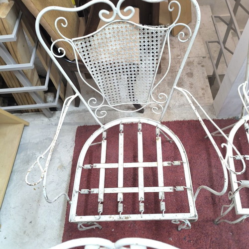 Ferforje chairs used, set of 6 for outdoor without glass