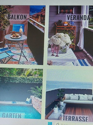 Balcony Curtain new, water-repellent polyester 0.85x4.00m