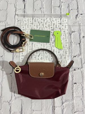 Longchamp bag like new, brown and red