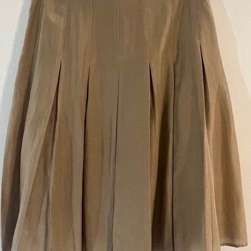 Burberry London silk pleated skirt, taupe