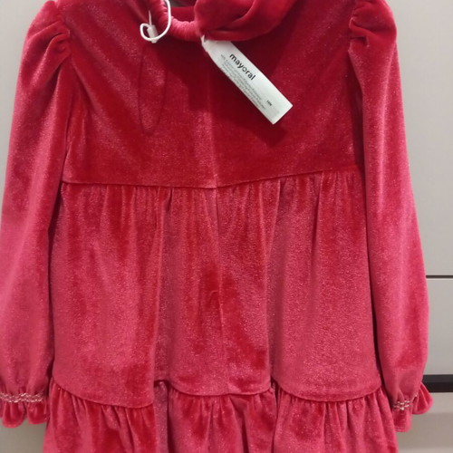 Mayoral toddler dress new, red, 18 months with ribbon