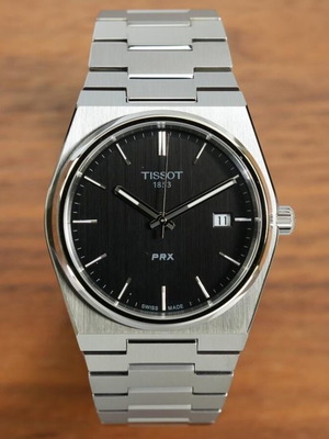 Tissot PRX Quartz watch with black dial