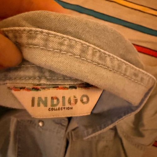 Indigo Collection denim shirt dress used, light washed blue