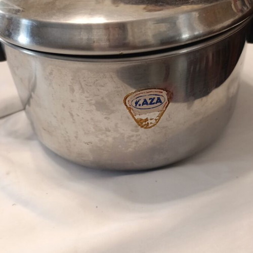 Vintage KAZA Stainless Steel Pot 18/10 with Lid like new, Made in Greece