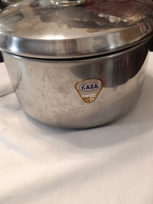 Vintage KAZA Stainless Steel Pot 18/10 with Lid like new, Made in Greece