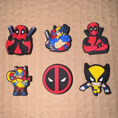 Deadpool X Wolverine Crocs charms, set of 6