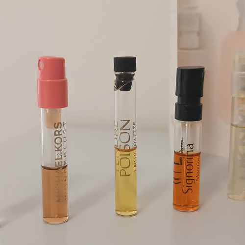 Perfume samples used, authentic tester set with box