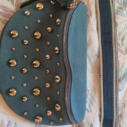 Denim banana bag with studs new with tag