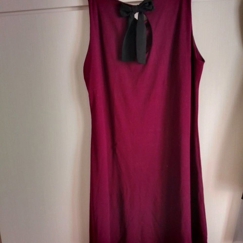 Bordeaux dress used with black bow at back, size XL