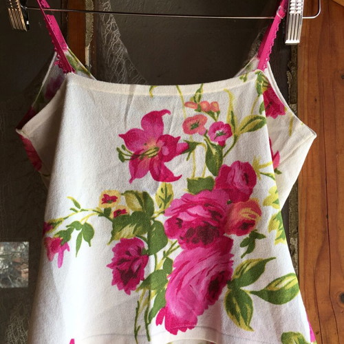 Angelo Marani Y2k white and pink beaded top like new, size S