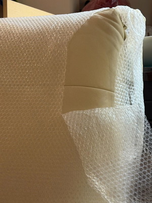 Leather bed cream used, double 200x160 with frame