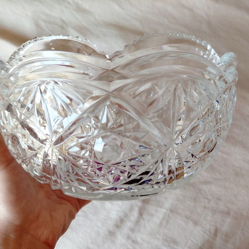 Vintage crystal serving platter 23cm like new
