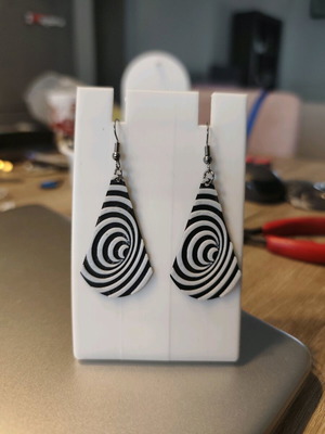 Hypnotic Spiral 3D Printed Earrings new