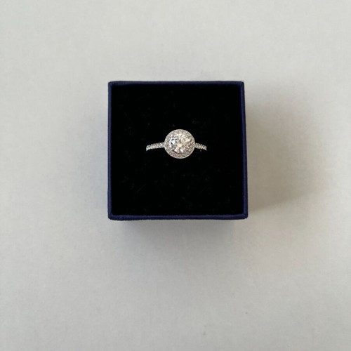 Swarovski ring size 55, round cut, silver tone finish