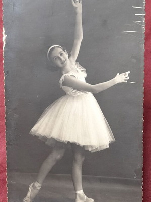 Vintage photo of young ballet dancer used