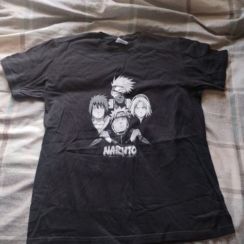 Naruto anime T-shirt like new, black, size S, elastic