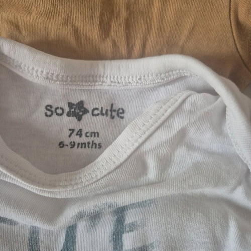 Set of 4 long-sleeve baby bodysuits used, 6-9 months