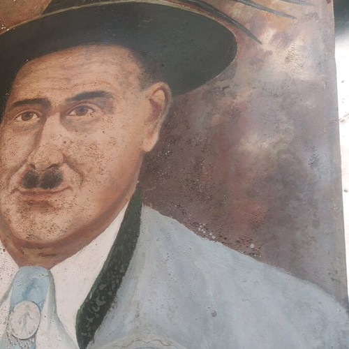 Art portrait of German man from 1920s-30s used, signed with minor damage