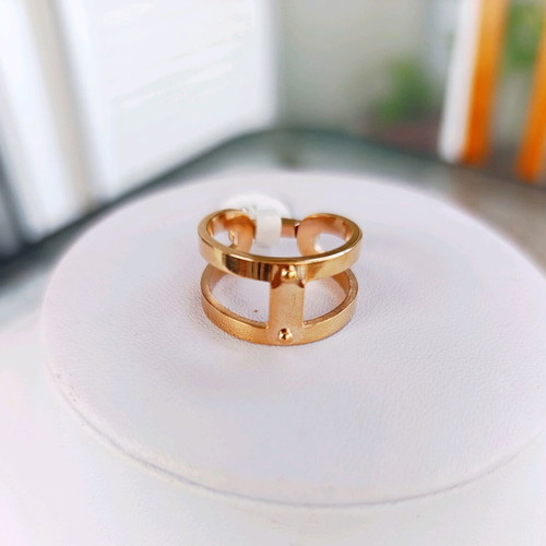 Ring pink-gold stainless steel new