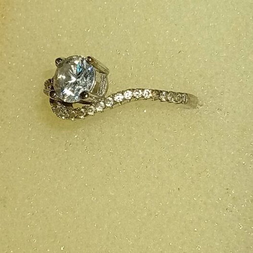 Silver solitaire ring 925, delicate design