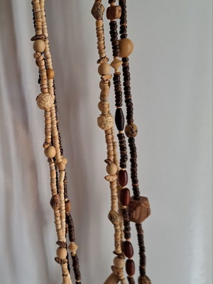 Boho necklaces new, set of 4 with gift wooden brown ring