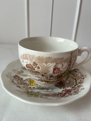 Vintage Enoch Wedgwood Countryside cup and saucer used